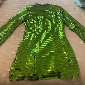 Lime green sequin dress